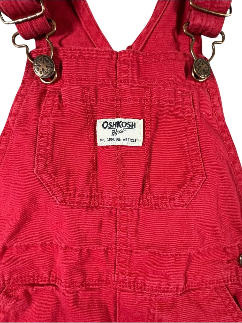 OshKosh B'gosh Bright Red Girls' Short Overalls